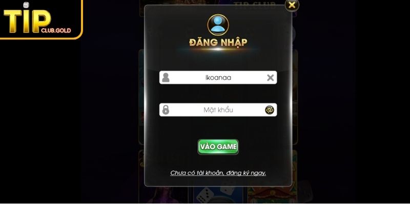 Đăng nhập TIPCLUB trên web
